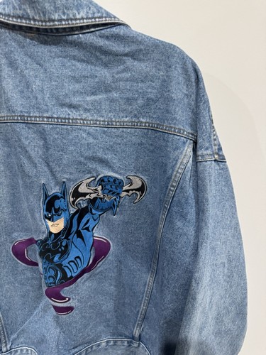 Giacca jeans vintage DC Comics Batman Riddler blu denim uomo taglia XL - Foto 5 di 7