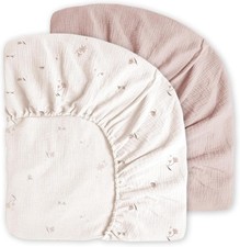 Muslin Crib Sheets Fitted for Boys and Girls 2 Pack, 100 Cotton Baby Bed Sheets