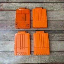 Lot Of 4 Nerf 6 Round Ammo Dart Gun Clip Magazine Orange Replacement Oem
