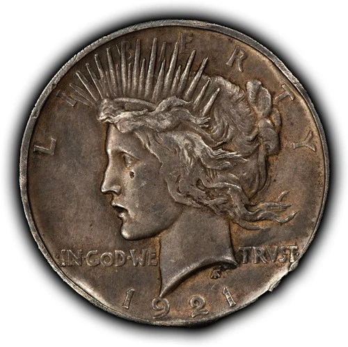 1921 $1 Silver Peace Dollar - High Relief Key Date - AU - SKU-B5512