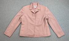 Pendleton Blazer Womens 12 Pink 100 Virgin Wool Long Sleeve 2 Button Lined