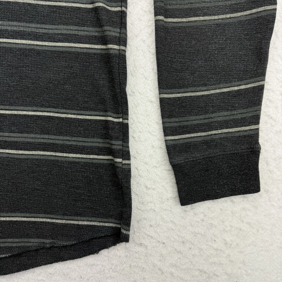 Volcom Shirt Mens XL Gray Striped Thermal Long Sleeve Skater Skateboarding - Image 4 of 4