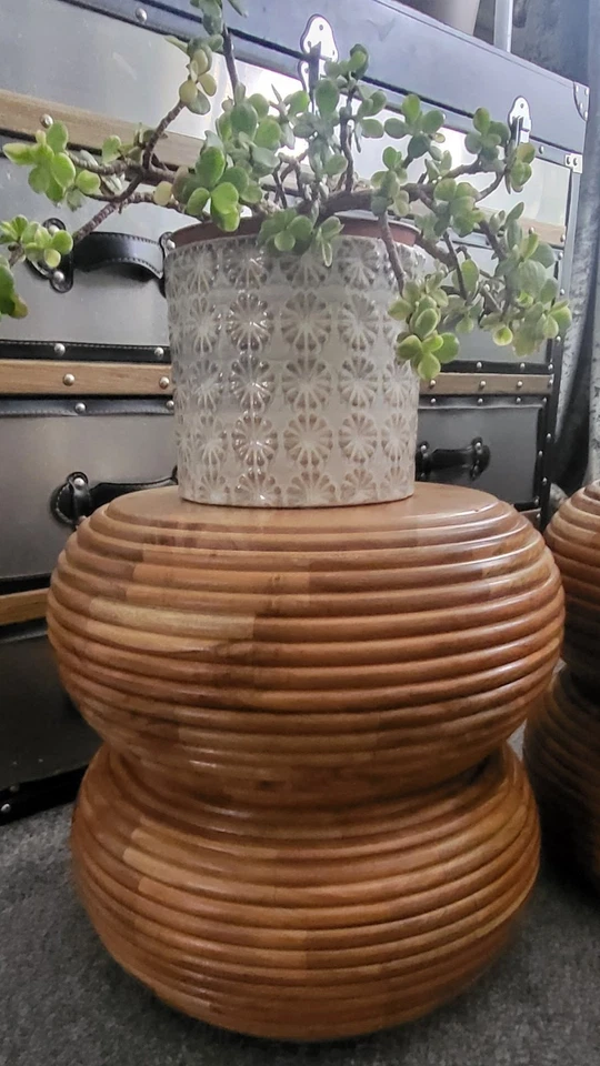 pair of Kyra Totem Mangowood Side Tables - Image 3 of 4