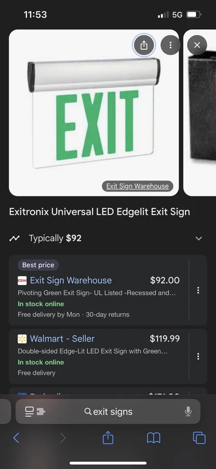 10x LED BACKLIGHT EXIT SIGNS* Commercial* Industrial **Small Buisness - Image 2 of 2