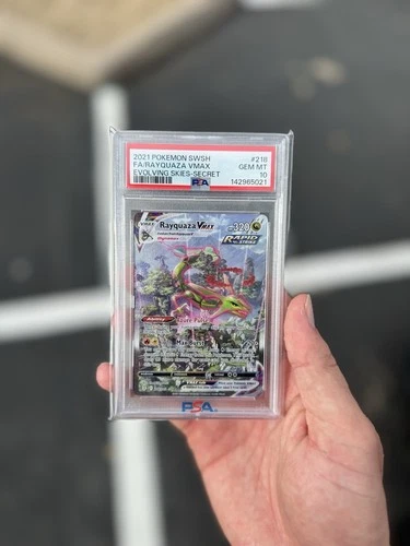 Pokemon Rayquaza VMAX Evolving Skies Secret Rare Full Alt Art #218 PSA 10