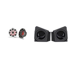 Kicker 45KM654L 6.5" LED Marine Speakers Bundled with Kick Pods Compatible wi...