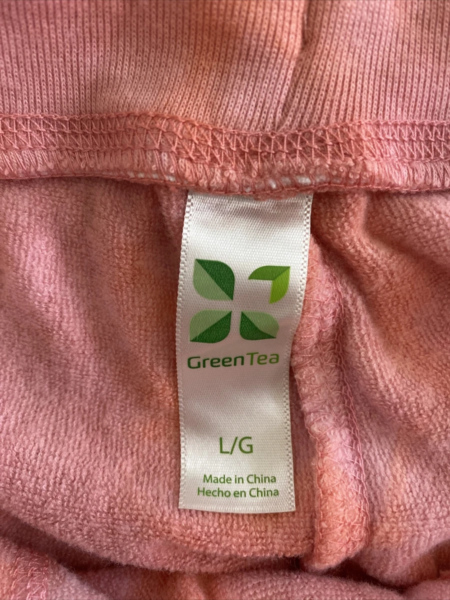 Green Tea Tie Dye Jogger Pants Womens Large Pink Orange Coral Pull