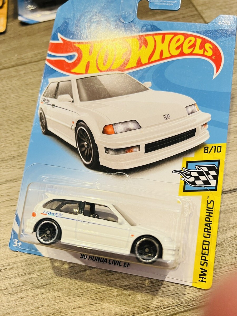 90s 〜 hotwheels 2018 HOT WHEELS 1990 HONDA CIVIC EF WHITE 8/10 HW SPEED JDM
