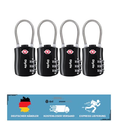 Vielseitiges TSA Gepäckschloss Set - Sicherheit für Koffer und mehr (4 Stück)