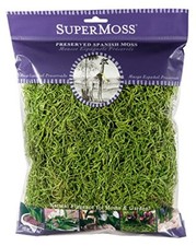  26907 Spanish Moss Preserved, Grass, 4oz, 120 cubic in Bag Appx. 4oz  7 5...