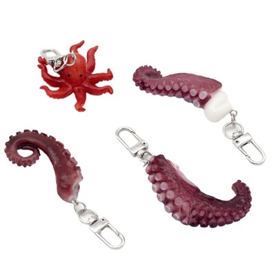 Trendy Octopus and Squid Claw Keychain Accessory Everyday Carry Keyrig Ornament