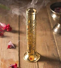 Brass Agarbatti Stand with Ash Catcher Beautiful Handmade Safety Incense Holder