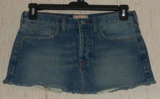 EXCELLENT WOMENS JUNIORS HOLLISTER DISTRESSED BLUE JEAN MINI SKIRT SIZE 5