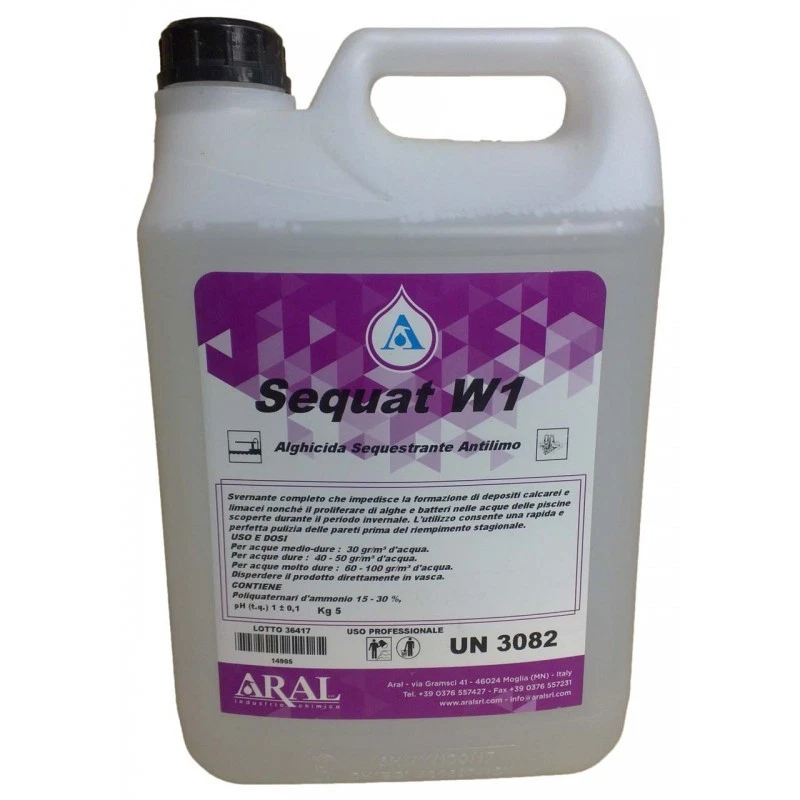 ARAL 5 KG SVERNANTE SEQUAT W1 ALGHICIDA SEQUESTRANTE CHIUSURA PISCINA INVERNALE