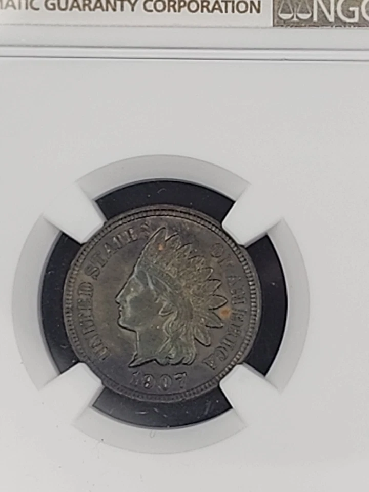 1907 Indian Head Copper One Brown 1C - NGC Unc Details - Image 3 of 4