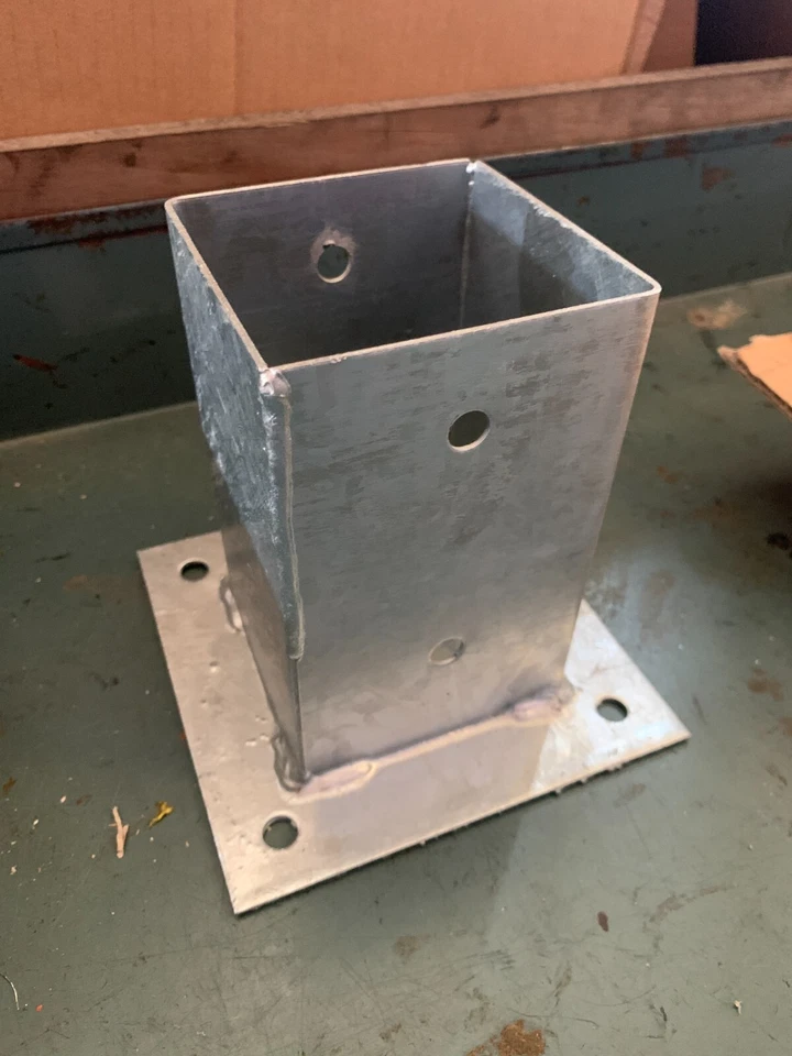 Staffa a bicchiere per travi, supporto porta pilastro in acciaio zincato  - Immagine 4 di 4