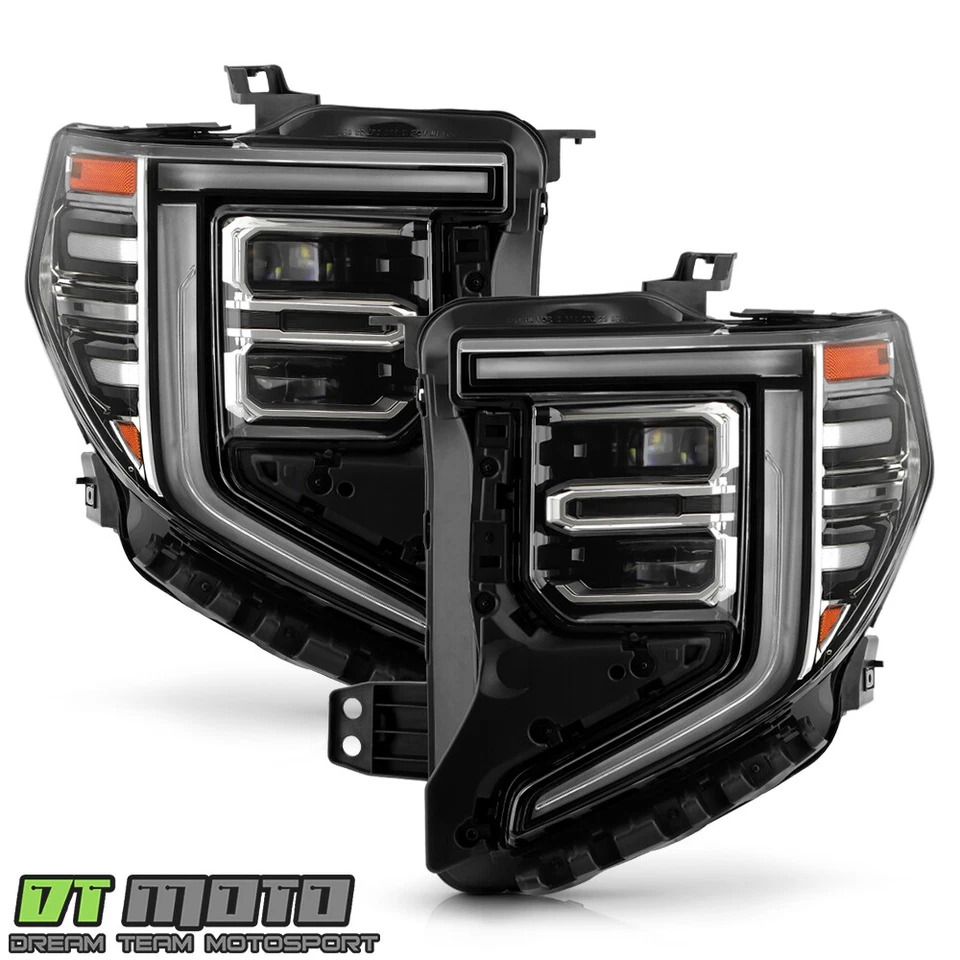 Faros LED completos bisel cromado para GMC Sierra 1500 2022 2023 2024 Foto 3 de 4