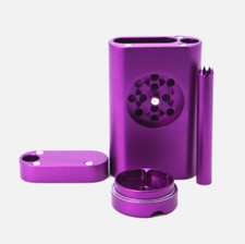 Molinillo de cigarrillos Dugout de aluminio púrpura One Hitter de bolsillo para molinillo incorporado