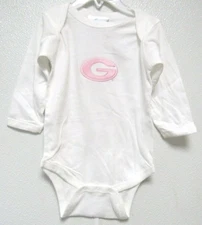 NCAA Georgia Bulldogs Pink Logo ON White Creeper 1 Pc Style #155 Two Feet Ahead