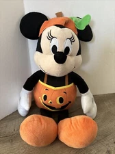 2022  MINNIE MOUSE Halloween Pumpkin Jack O'Lantern Plush 21” Long Just Play