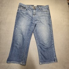 Tommy Hilfiger Capri Jeans Womens 16 Blue Hope Skinny Crop Distressed Denim