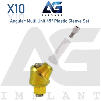 x10 Angular Multi Unit 1.6 Prosthetic System  45° Set Plastic Sleeve With Screw