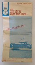 Vintage Nautical Chart 870-SC Florida West Bay to Santa Rosa Sound 1972