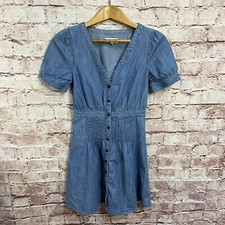 Madewell Dress Size 2 Women Blue Denim Daylily Chambray Button Down Short Sleeve