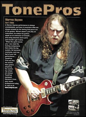 Gov't Mule Warren Haynes 2007 TonePros Locking Bridge Systems advertisement ad