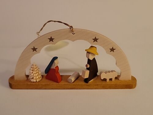 NWT Nativity Wooden Arched Christmas Ornament Richard Glasser Seiffen Germany - Picture 1 of 12