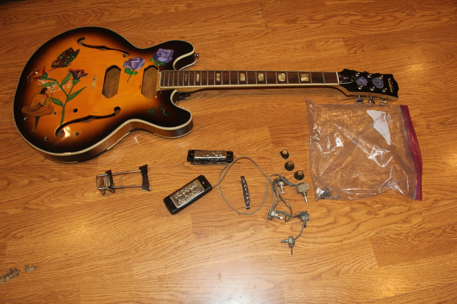 Vintage Ventura Hollow Body Electric Guitar With Hardware eBay