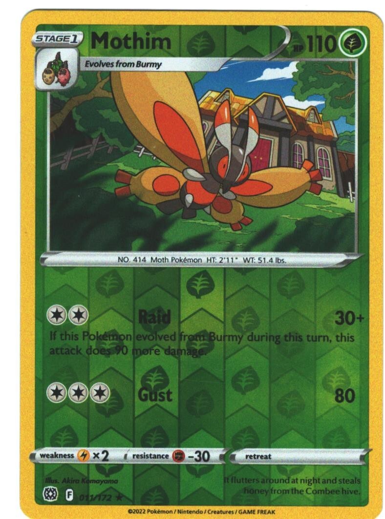 Mothim 11/172 Brilliant Stars Reverse Holo Rare Pokemon Card Pokémon TCG 011