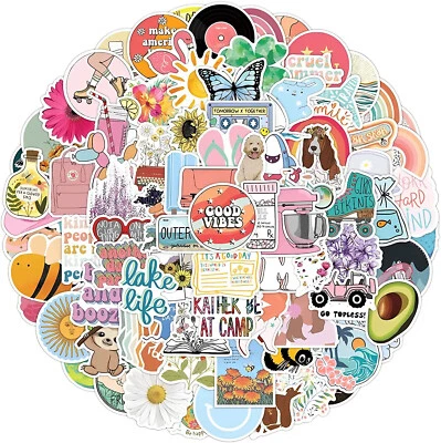 100pcs Stickers Aesthetic Pack Cute Decals Vinyl Preppy Scrapbooking Laptop Cars