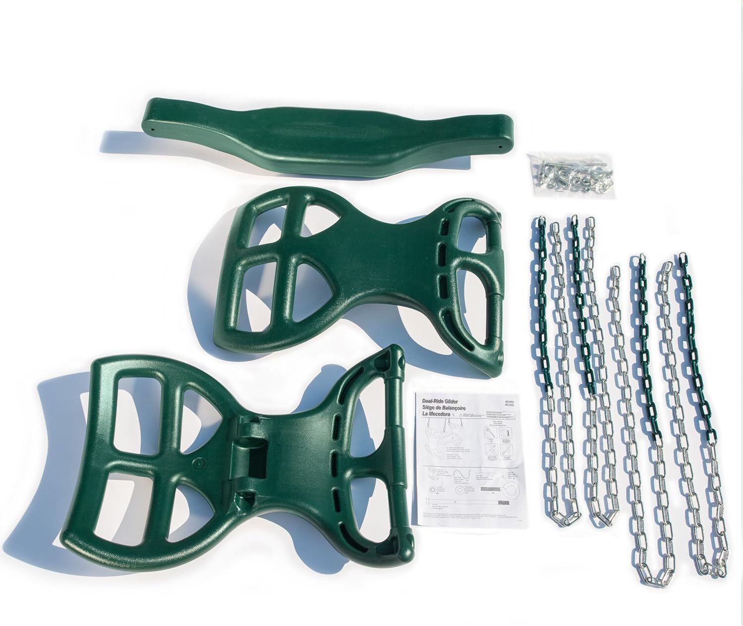 WS 3452 Heavy Duty Two Person Dual Glider Swing,18" W x 25 in H x 40" L, Green