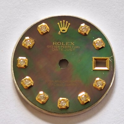 Rolex ladies Datejust Diamond Green Mother of Pearl Dial