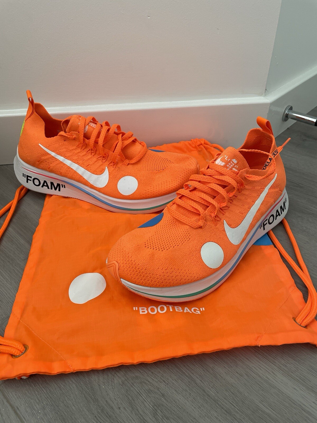 OFF WHITE X NIKE Nike x Off White Zoom Fly Mercurial arancione UK9