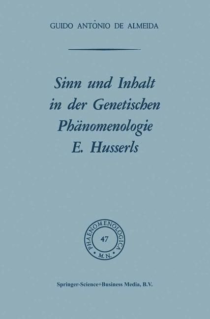 Thumbnail - Sinn Und Inhalt In Der Genetischen Phänomenologie E. Husserls | Buch |