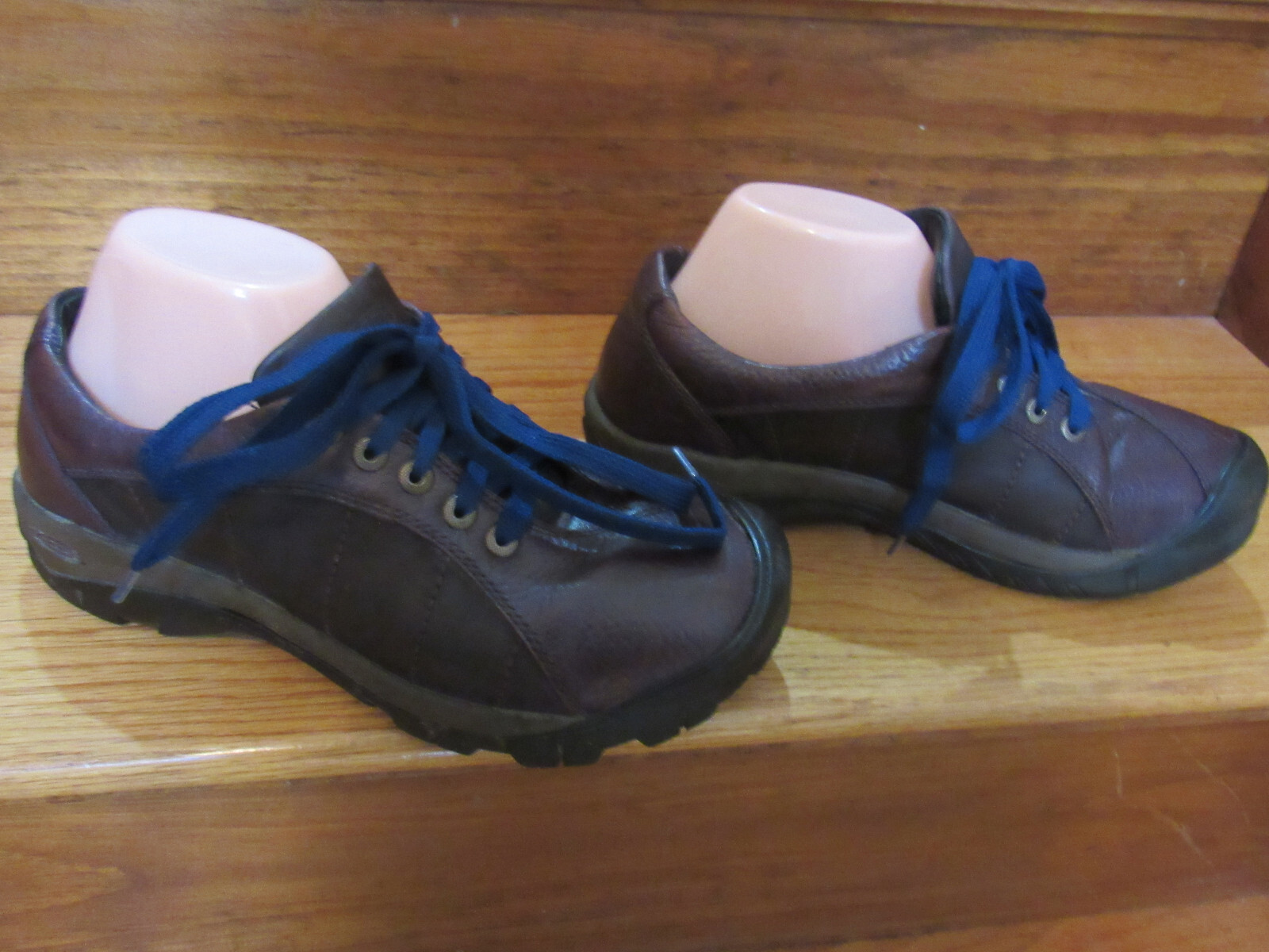 Scarpe da trekking Keen Presidio $150 pelle marrone blu stringate impermeabili 38 5 M 8