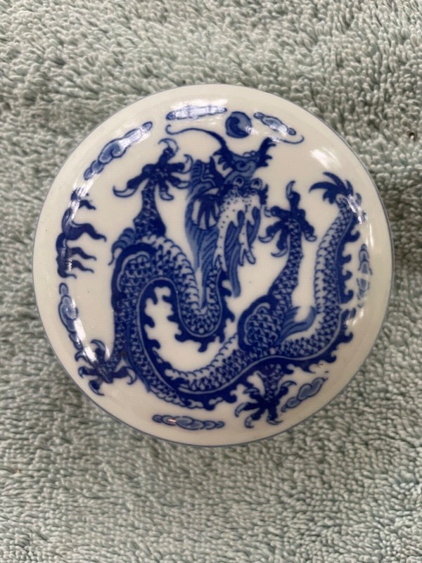 CHINESE SMALL ROUND JAR WITH WAX SEAL FOR CHOP IN ORIGINAL BOX