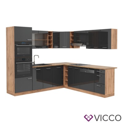 Piano Cucina R-line In Laminato HPL, Antracite, 20 Cm X 60 Cm X 2,8 Cm - Moderno E Facile Da Montare - Foto 8