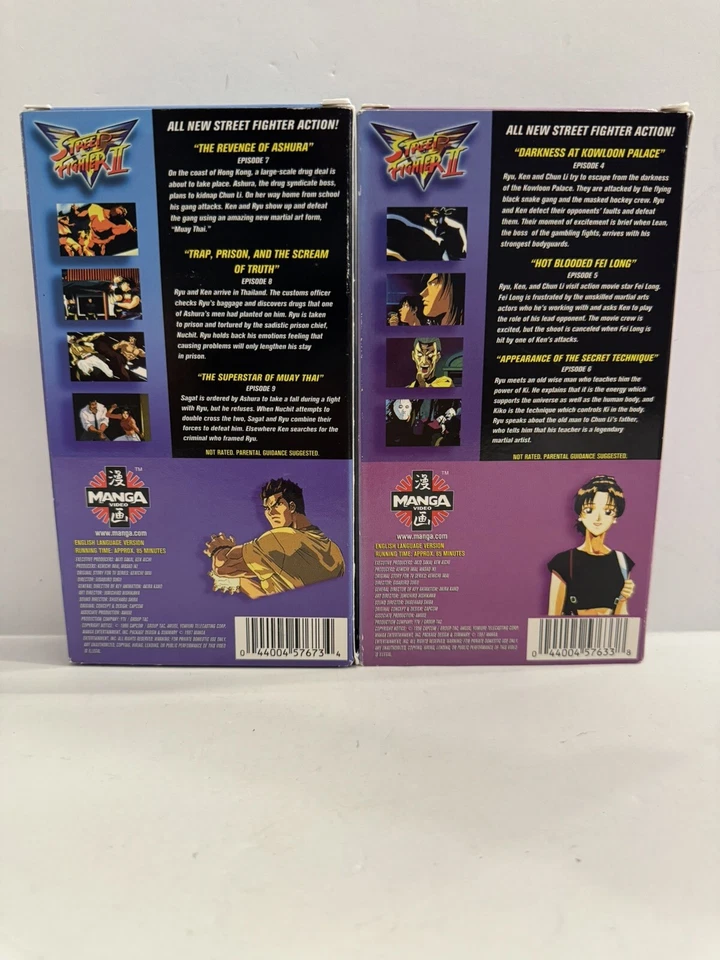 Street Fighter II Anime Manga {VHS} Juego de 2 - Inglés Vintage 1997 Foto 2 de 4