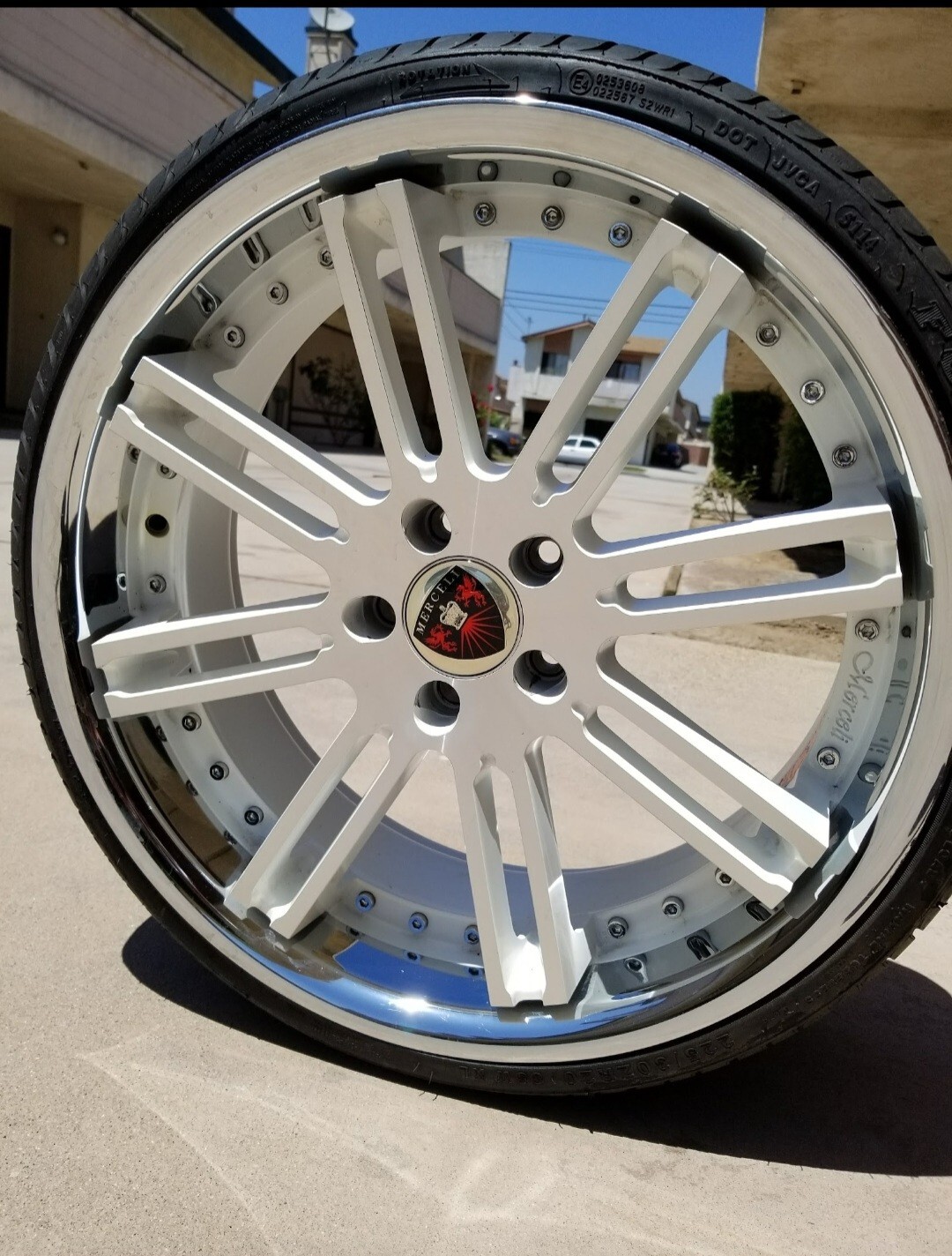 used 20 inch rims and tires, good condition. Color: White with chrome ...