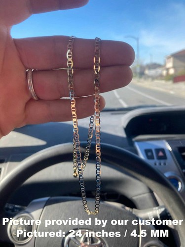 Solid 10K Yellow Gold Mariner Link Chain Necklace, 16" To 30", 1.2MM To 5.5MM - Picture 7 of 10