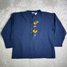 Vintage Disney Pooh 100 Acre Collection Large Embroidered Button-Up Sweatshirt