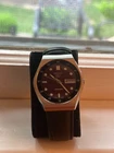 Vintage Seiko 5 Automatic Maroon Wave Dial Day-Date