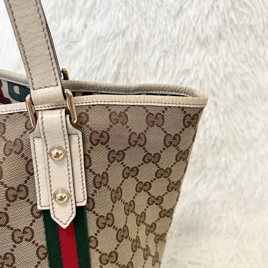 GUCCI Unisex GG Canvas Tote Bag Sherry Line Authentic Excellent Condition thumbnail 10