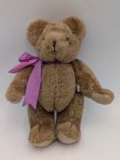 English Teddy Bear Company Plush 10 Inch Brown Purple Bow Stuffed Animal Toy