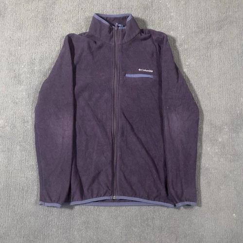 Columbia Mens M Purple Full Zip Fleece Jacket Stand-Up Outdoor Hiking image 3