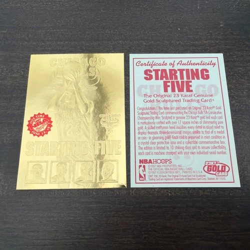 Michael Jordan 1997!Fleer Gold Starting Five 23kT 5 Time Champ
