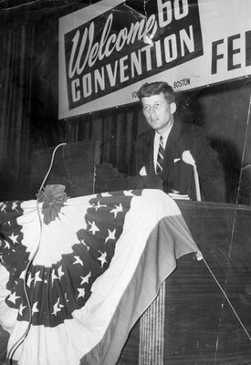 Senator John F Kennedy addresses State Federation Labor Conve- Boston Old Photo